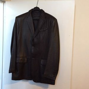 Men's Banana Republic leather blazer jacket large
